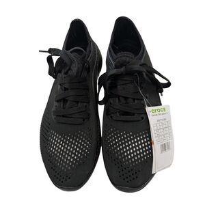 👟 Crocs LiteRide 360 Pacer Men's Size 7 (Women's 9) Black Knit Sneakers New